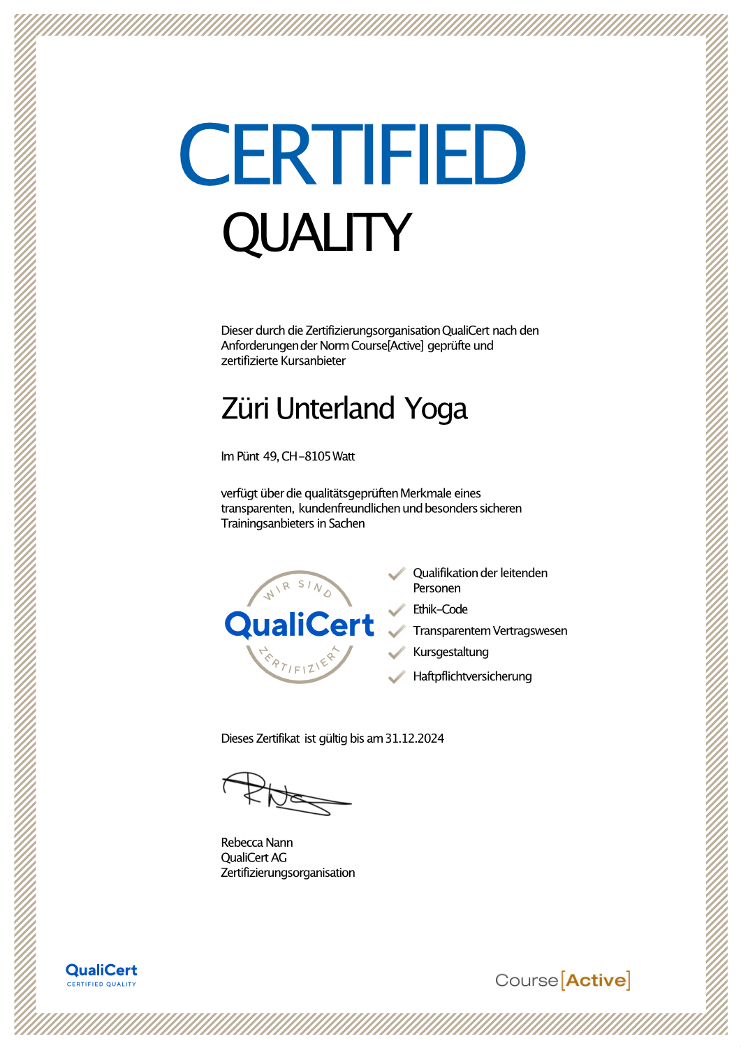 zu yoga-qualicert